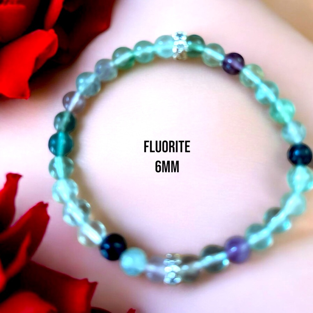 0205B Fluorite 6mm Bracelet